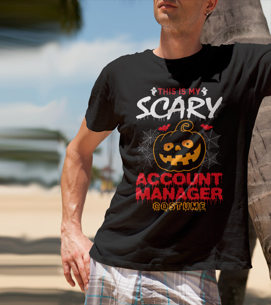 This Is My Scary Account Manager Costume With Jack-O'-Lantern Ghosts And Spiderwebs T-Shirt