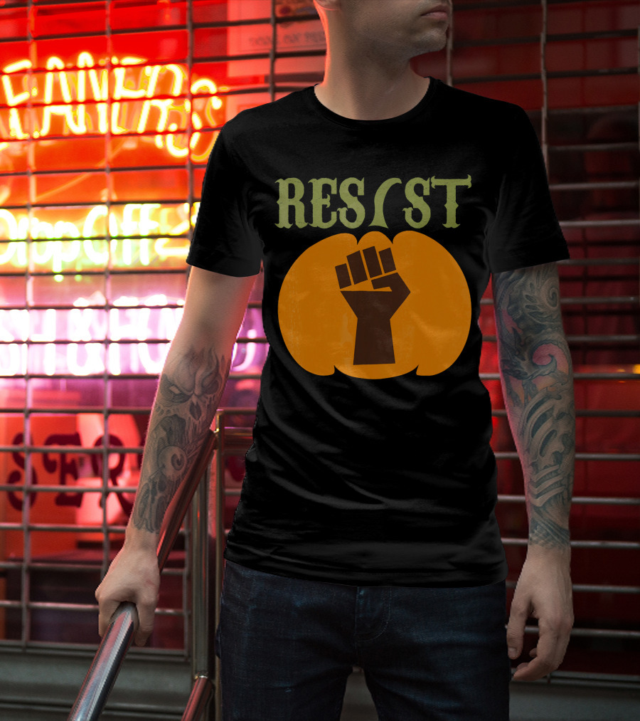 Resist Halloween Pumpkin Fist Political T-Shirt