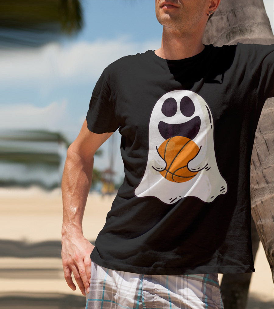 Ghost Basketball Halloween Spirit Dribble T-Shirt