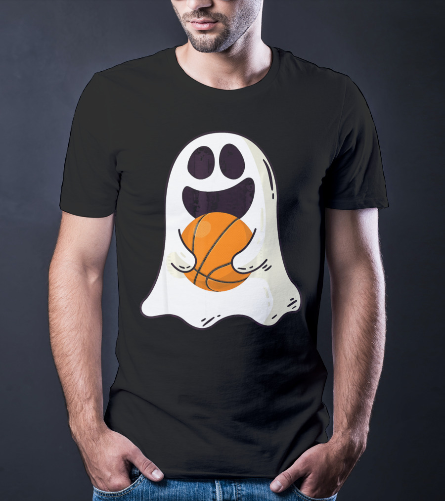 Ghost Basketball Halloween Spirit Dribble T-Shirt