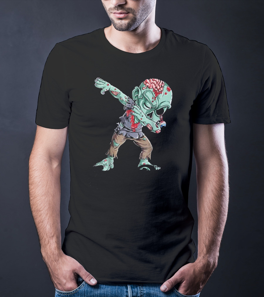 Dabbing Zombie Creepy Halloween Monster Dance T-Shirt