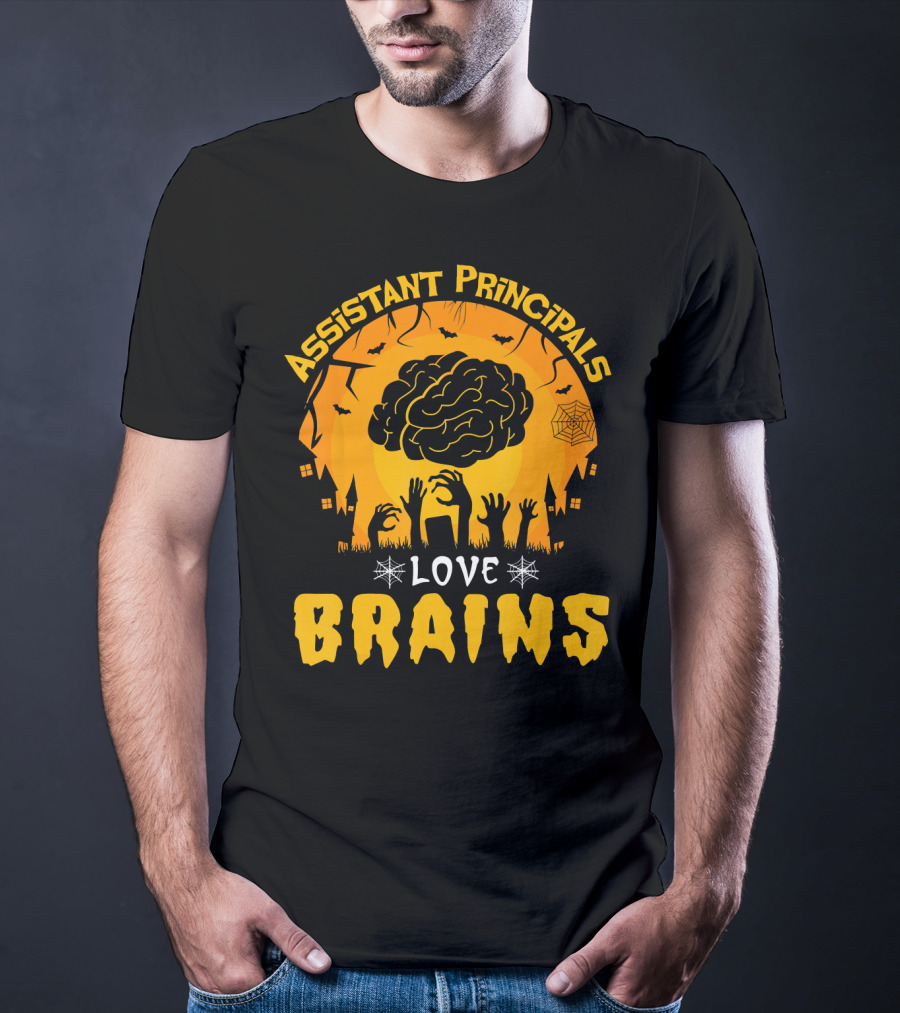 Assistant Principals Love Brains Halloween Zombie T-Shirt