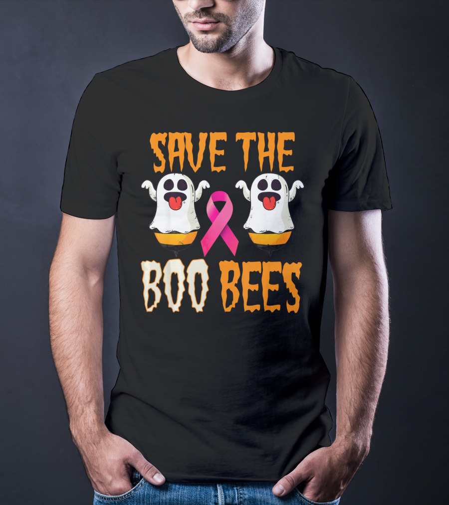 Save The Boo Bees Breast Cancer Awareness Pink Ghosts T-Shirt