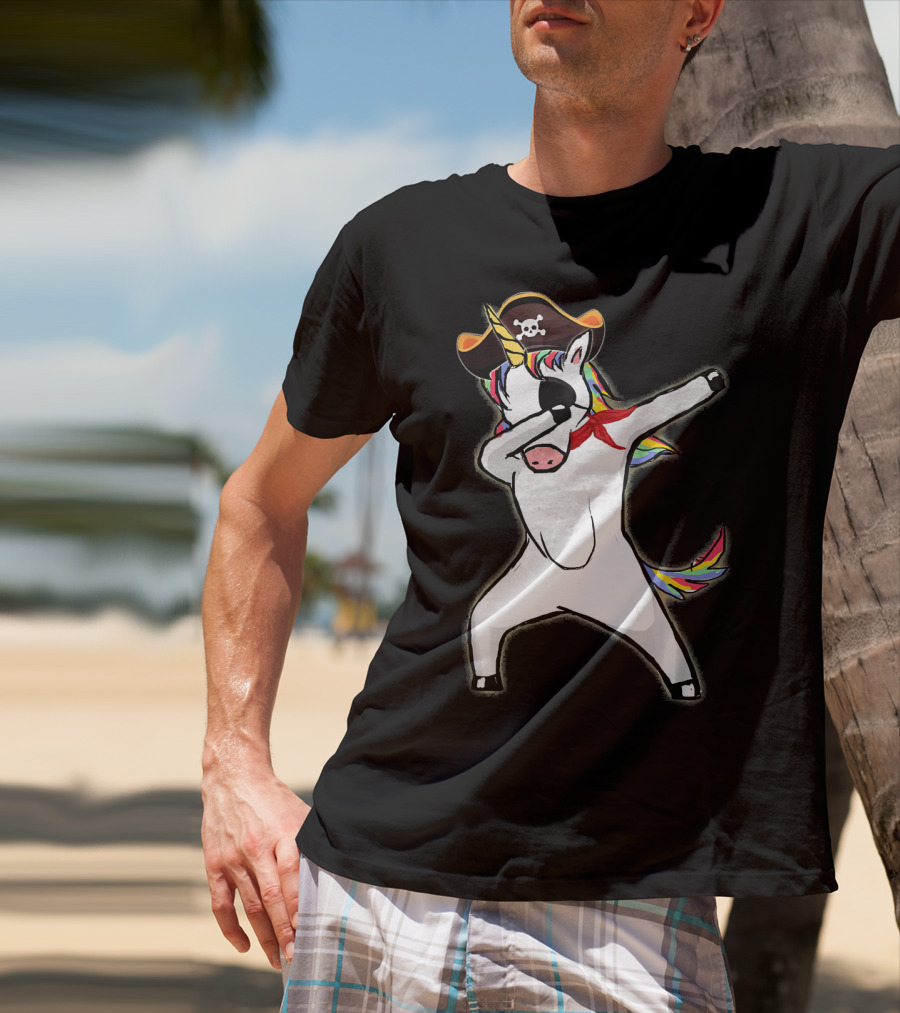 Funny Halloween Pirate Dab Unicorn T-Shirt