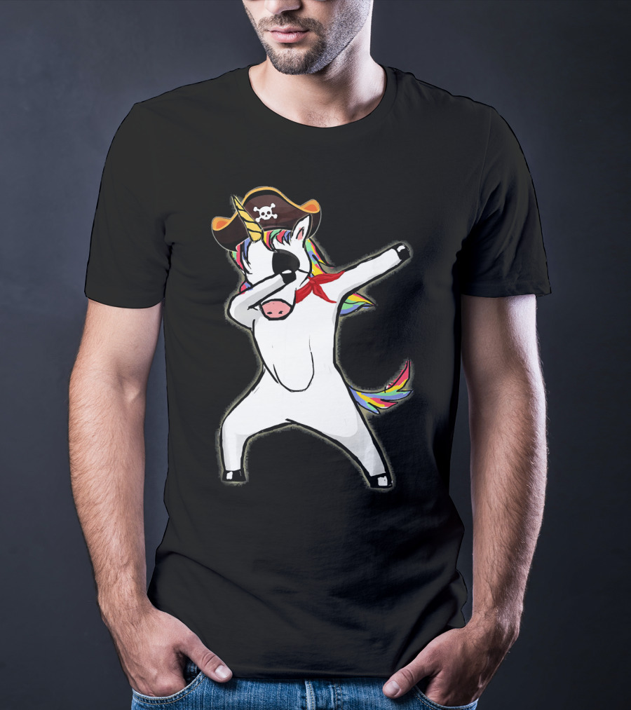Funny Halloween Pirate Dab Unicorn T-Shirt