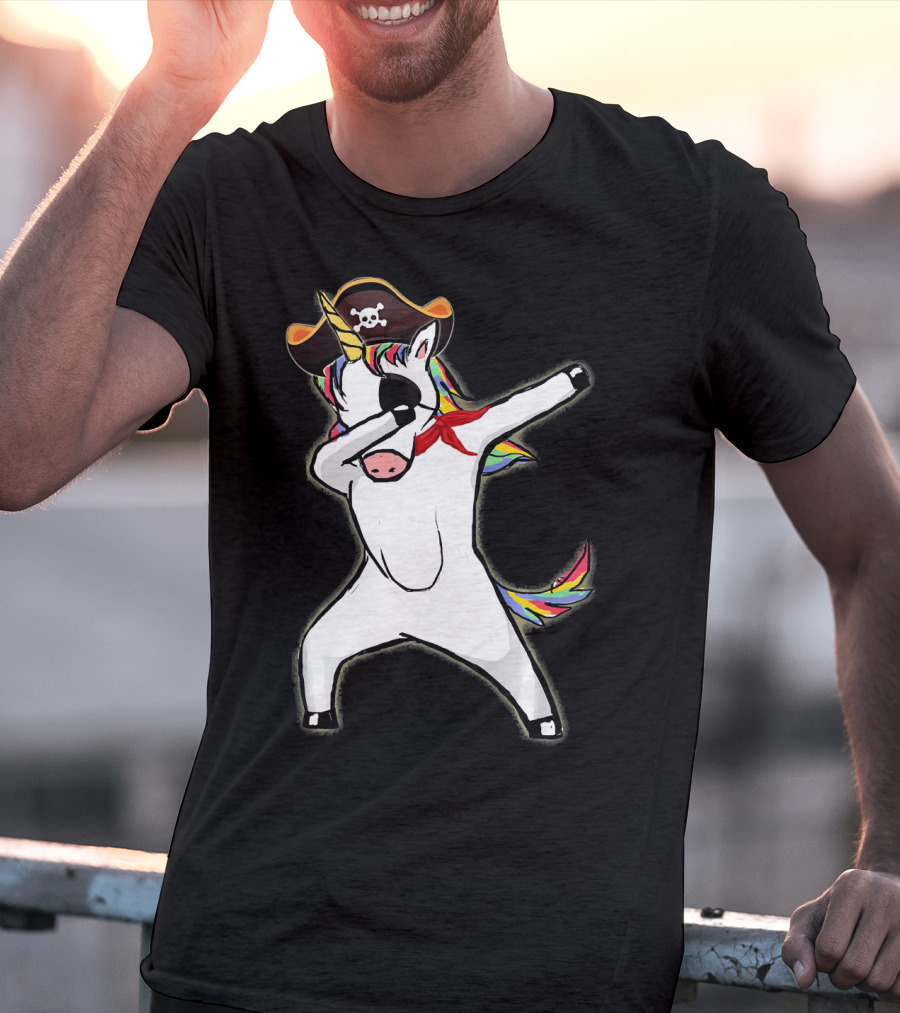 Funny Halloween Pirate Dab Unicorn T-Shirt