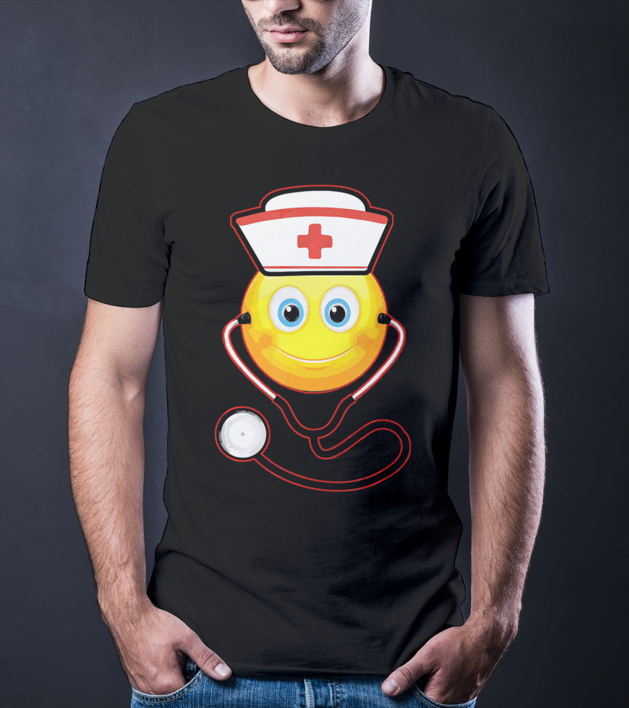 Smiley Nurse Stethoscope Halloween Girls T-Shirt