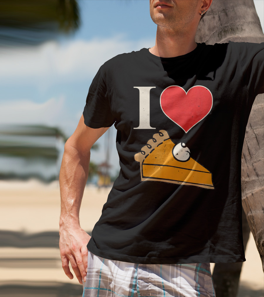 I Love Pumpkin Pie Heart Slice Funny Holiday T-Shirt