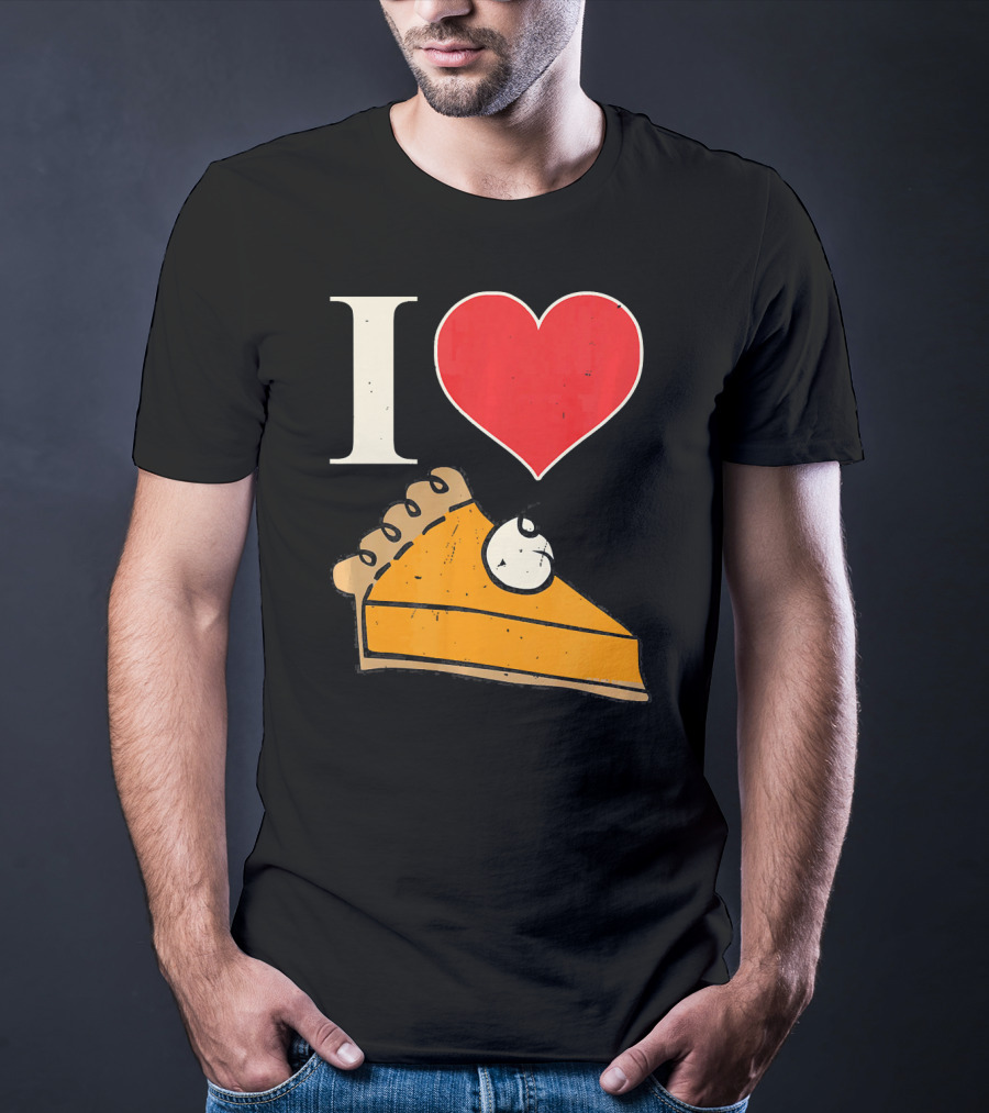 I Love Pumpkin Pie Heart Slice Funny Holiday T-Shirt