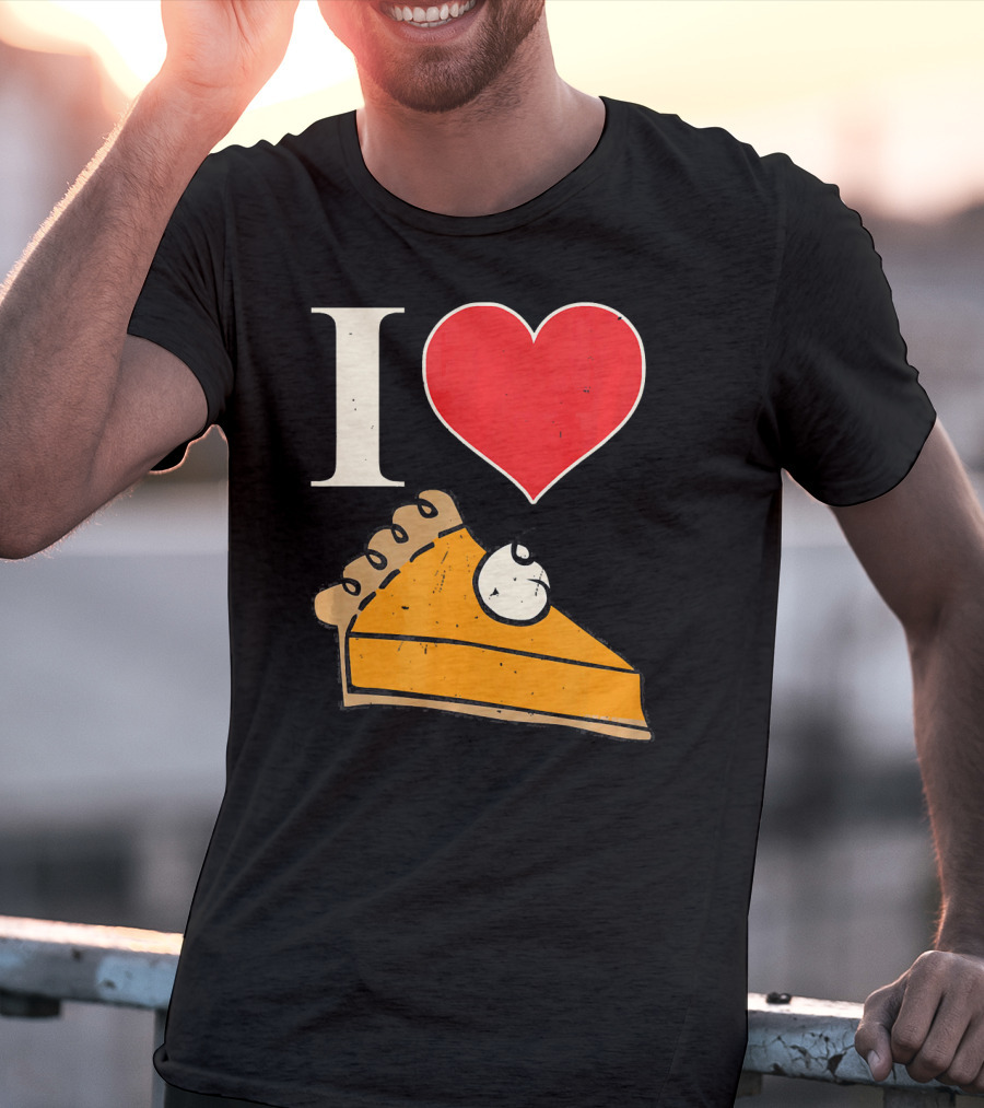 I Love Pumpkin Pie Heart Slice Funny Holiday T-Shirt