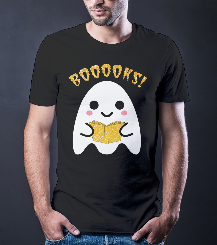 BOOOKS Ghost Reading Book Halloween Costume T-Shirt