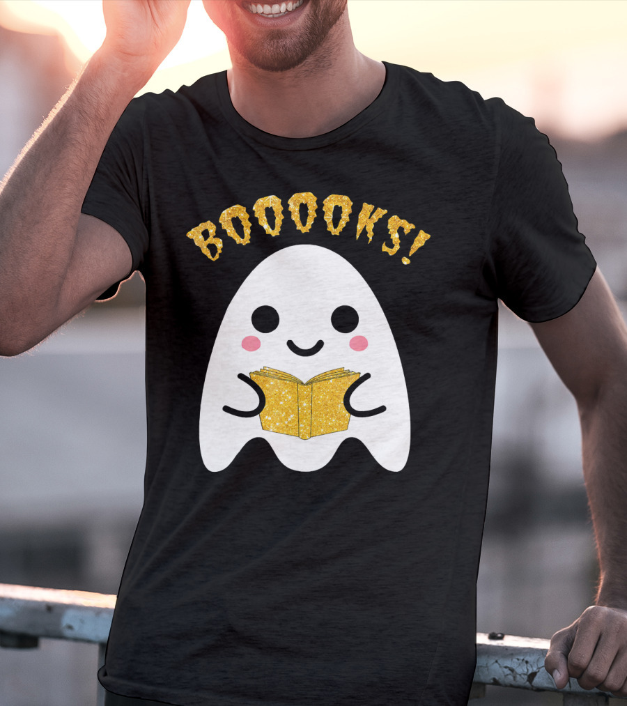 BOOOKS Ghost Reading Book Halloween Costume T-Shirt