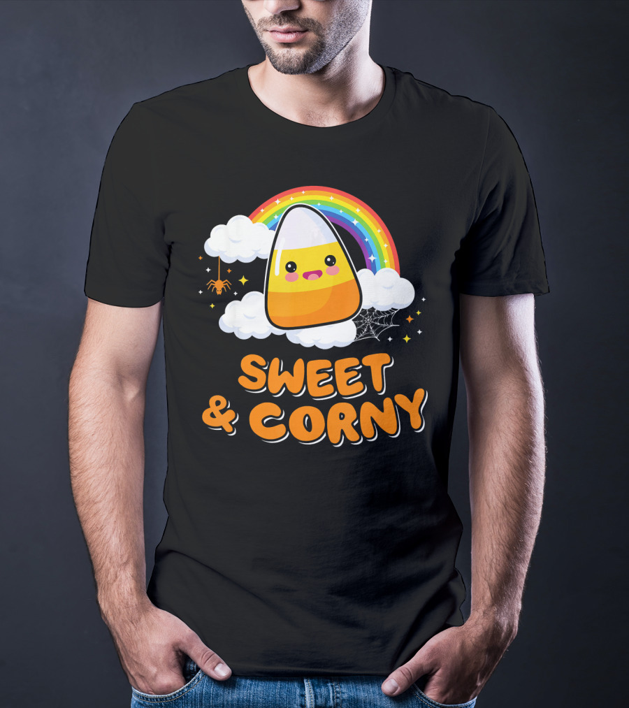 Sweet And Corny Cute Candy Corn Kawaii Halloween T-Shirt