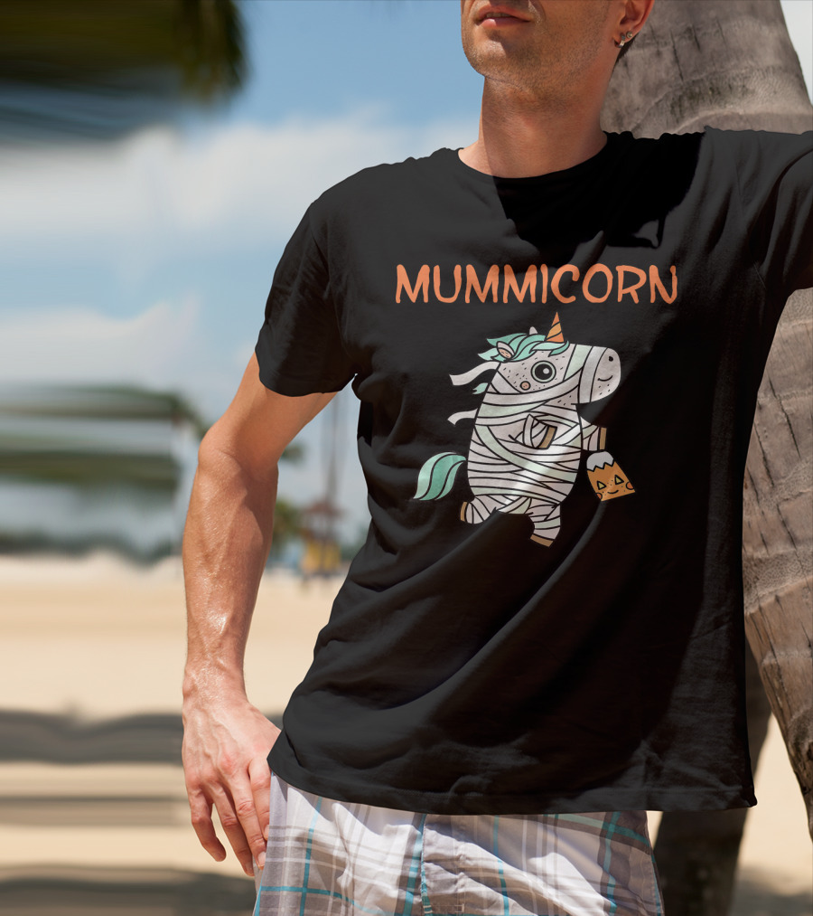 Mummicorn Funny Unicorn Mummy Halloween Candy Bag T-Shirt