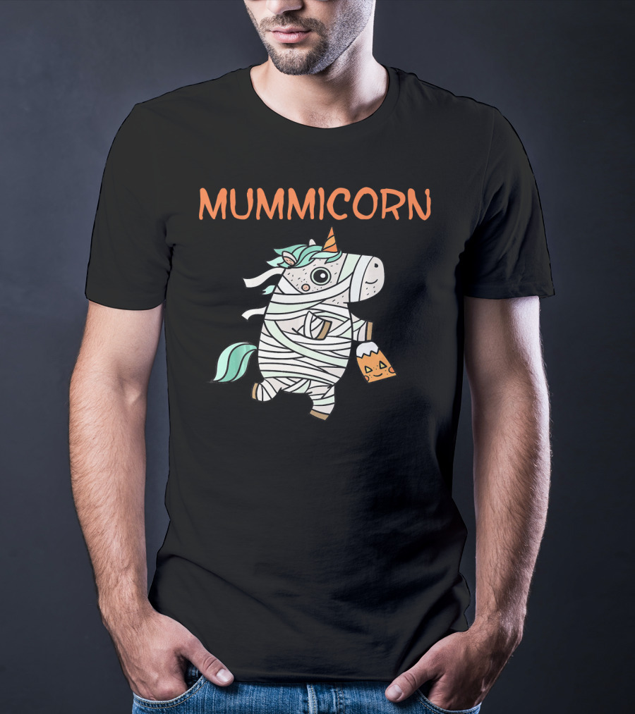 Mummicorn Funny Unicorn Mummy Halloween Candy Bag T-Shirt