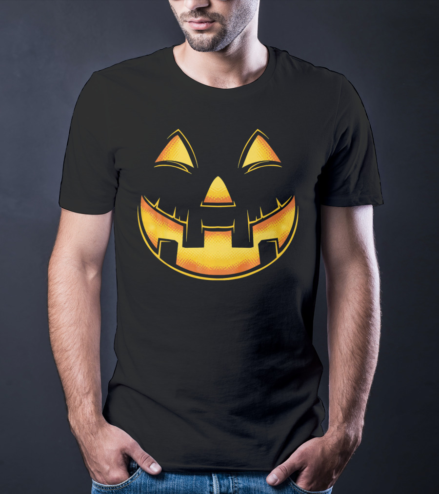 Funny Pumpkin Face Halloween Jack O Lantern T-Shirt