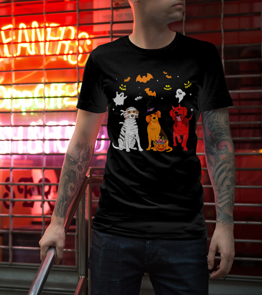 Halloween Beagle Dogs Mummy Witch Ghosts Bats T-Shirt