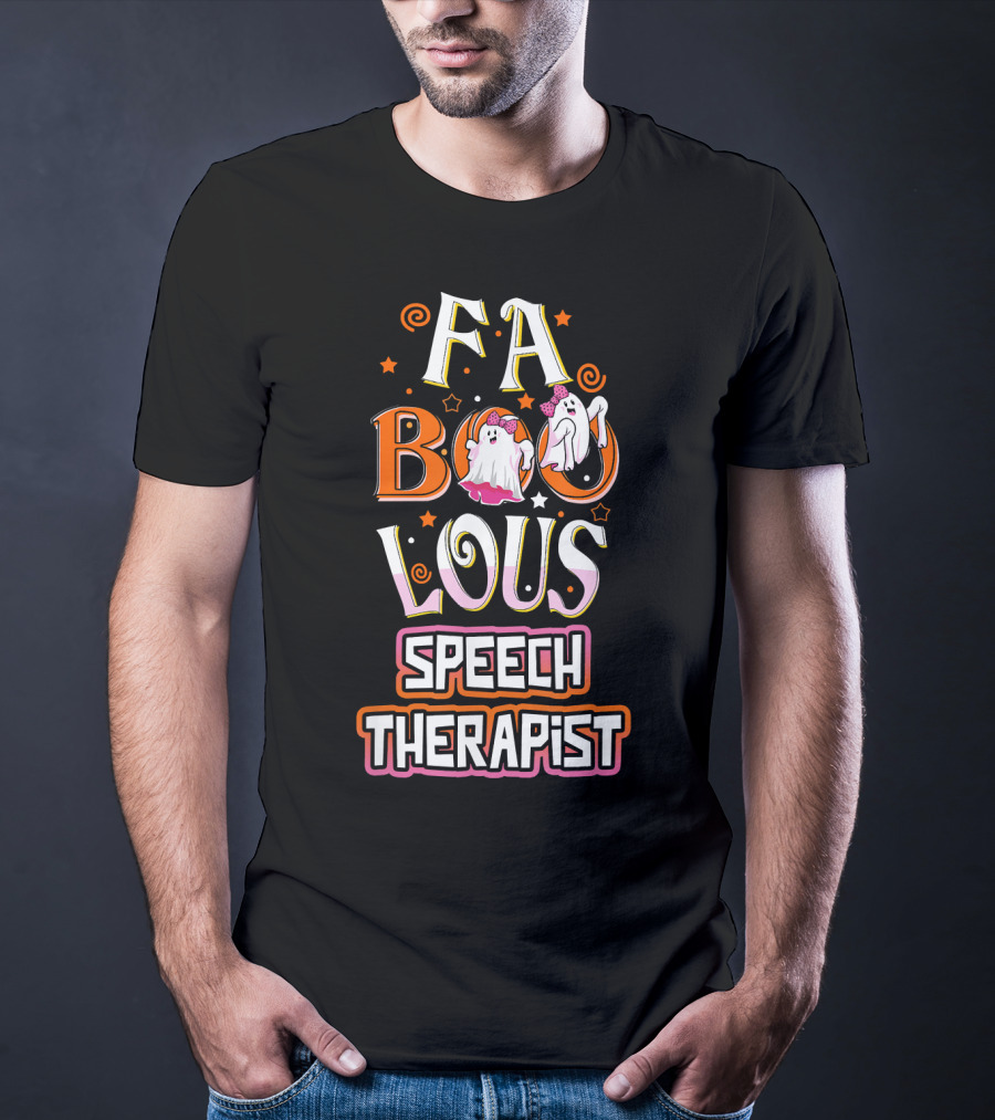 FA BOO Lous Speech Therapist Cute Ghosts T-Shirt