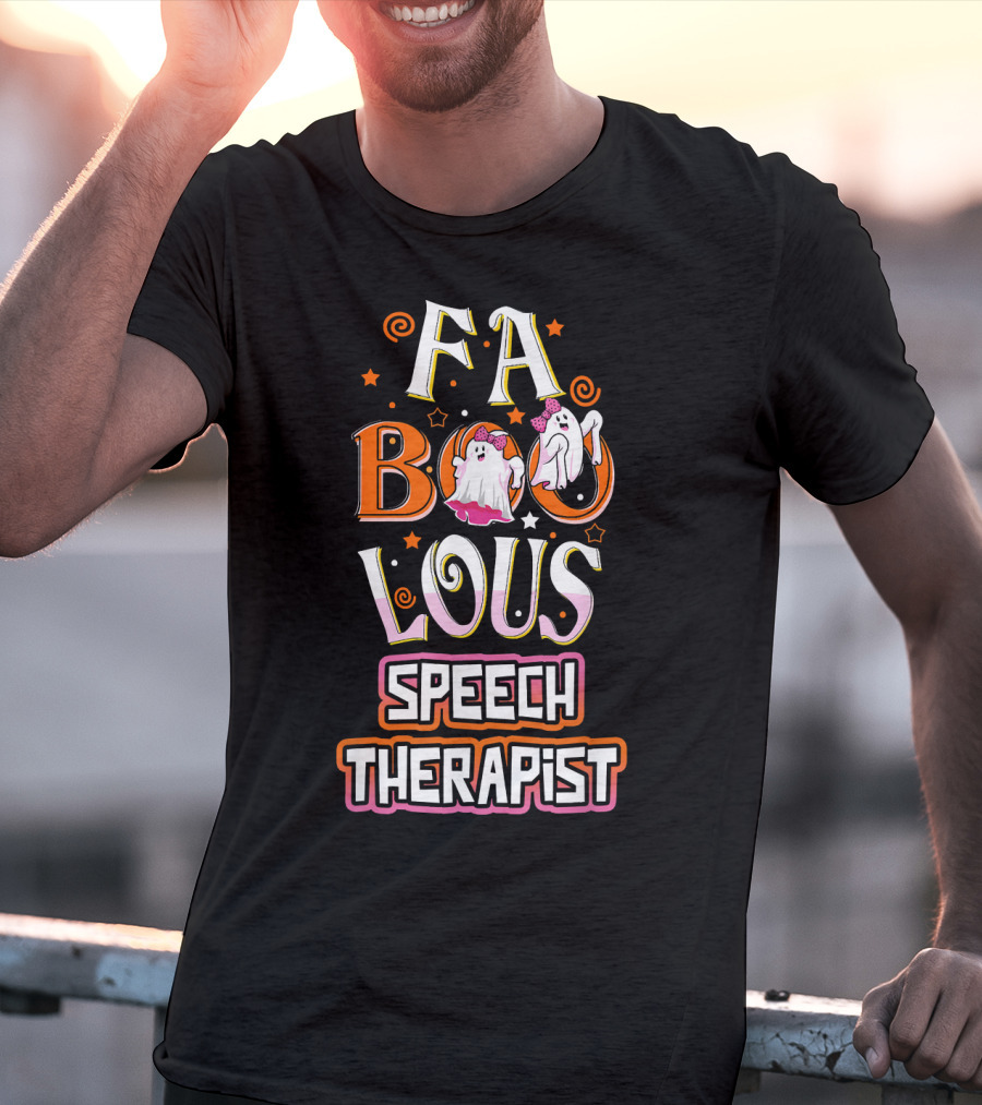 FA BOO Lous Speech Therapist Cute Ghosts T-Shirt