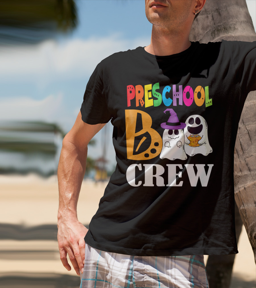 Preschool Boo Crew Smile Ghost Witch Pumpkin T-Shirt