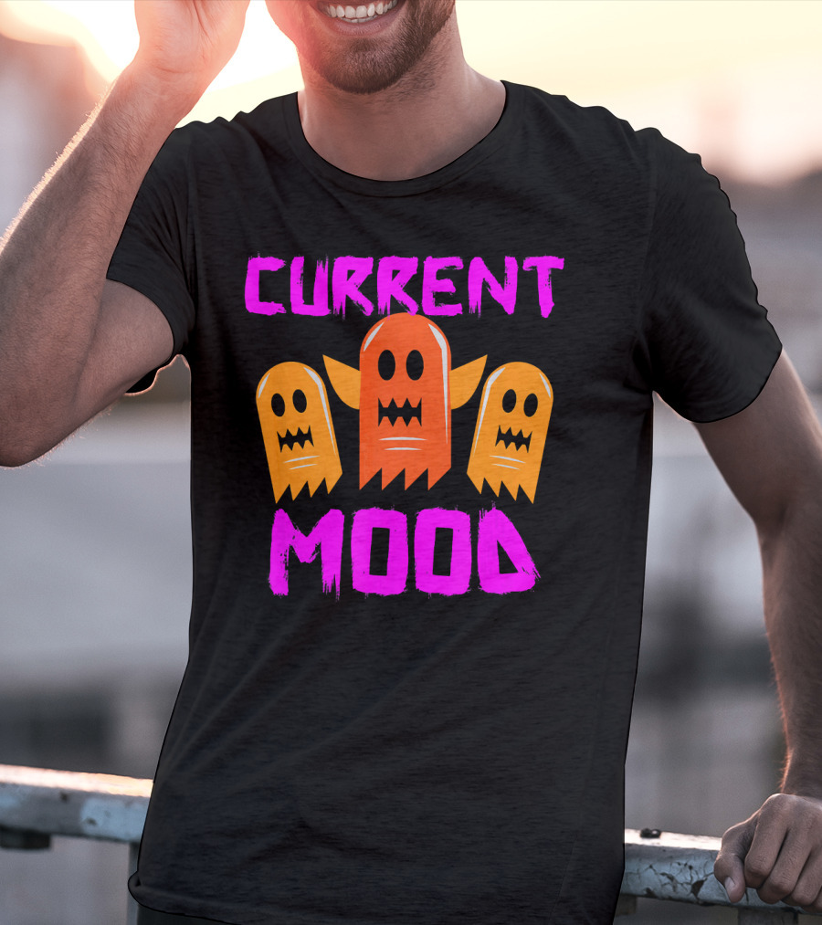 Halloween Current Mood Funny Ghouls Ghost Trio T-Shirt
