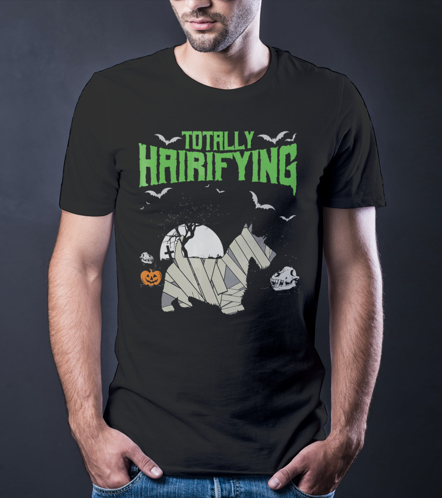 Totally Hairifying Frightening Mummy Sco Halloween Scene T-Shirt