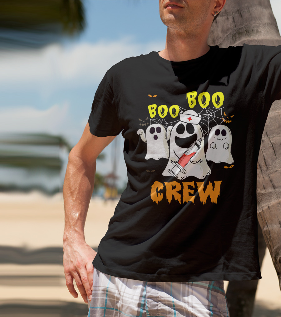 Boo Boo Ghost Nurse Crew Halloween Spooky Nurse Team T-Shirt