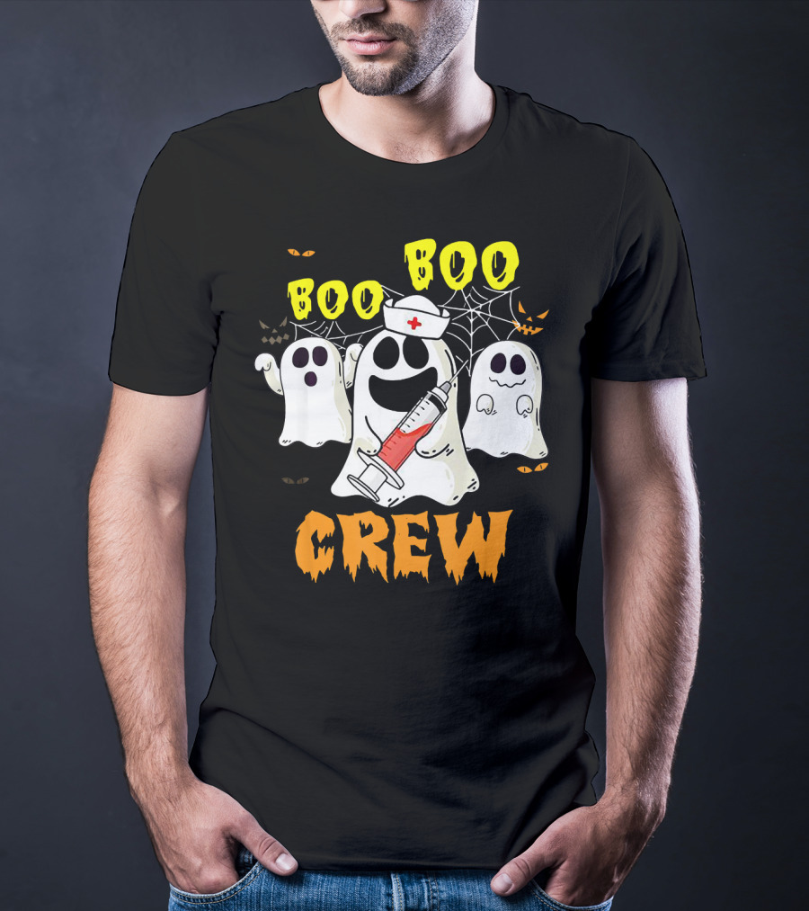 Boo Boo Ghost Nurse Crew Halloween Spooky Nurse Team T-Shirt