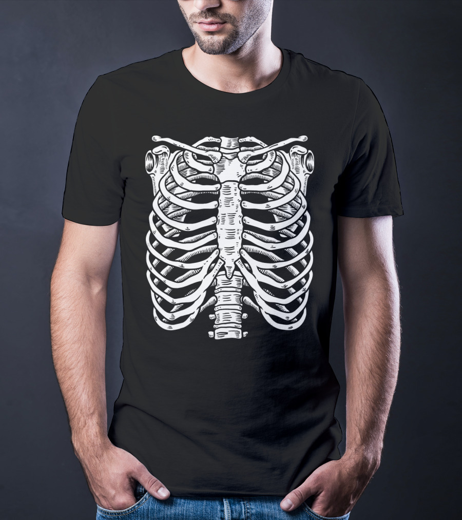 Halloween Skeleton Ribcage Premium Costume T-Shirt