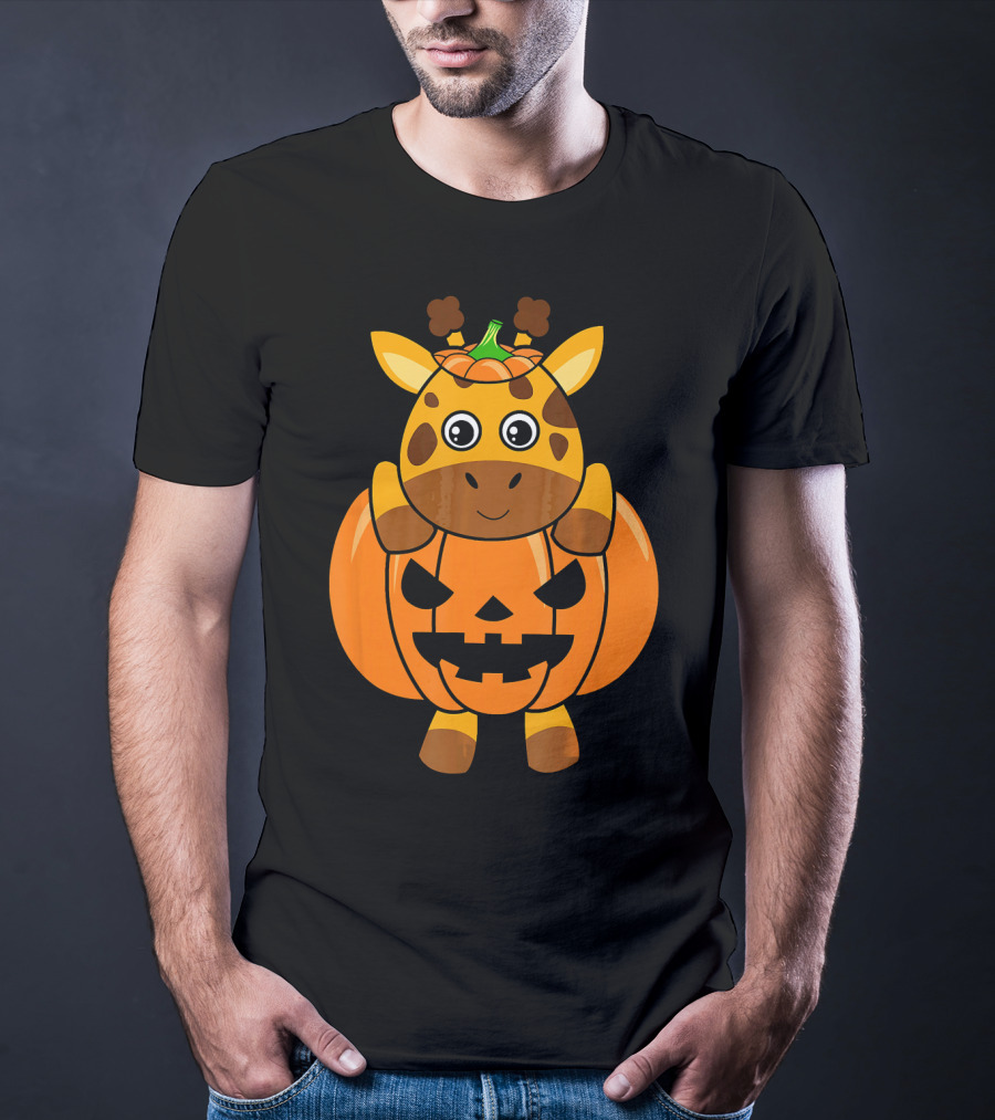 Adorable Giraffe Pumpkin Halloween Costume Body T-Shirt