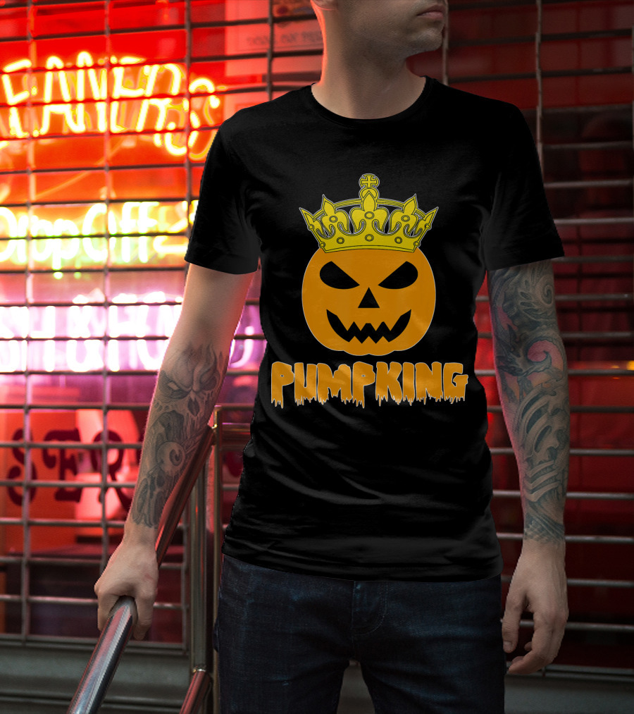 Pumpking Crowned Jack-o'-Lantern Halloween Couple Humor T-Shirt