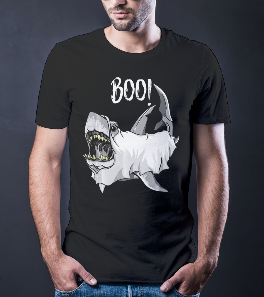BOO Great White Shark Ghost T-Shirt
