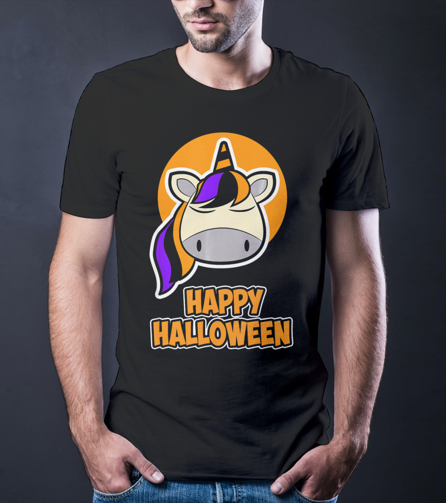 Happy Halloween Colorful Sleeping Unicorn T-Shirt