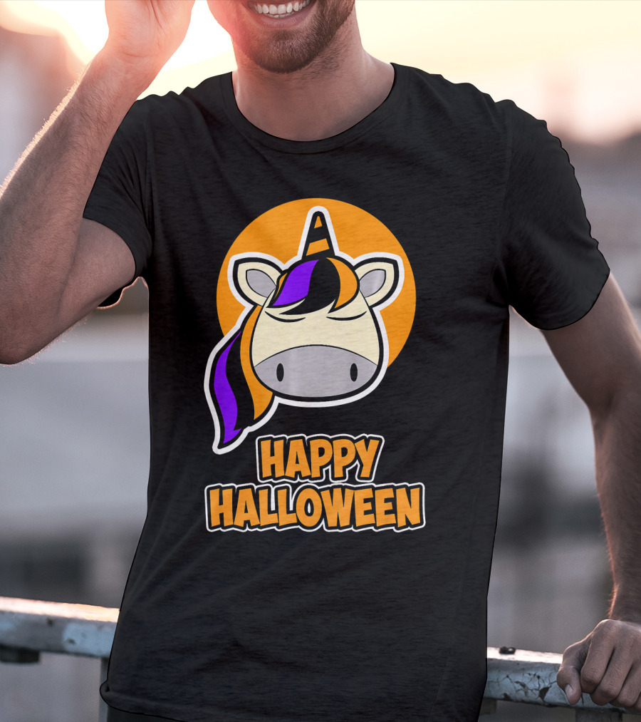 Happy Halloween Colorful Sleeping Unicorn T-Shirt