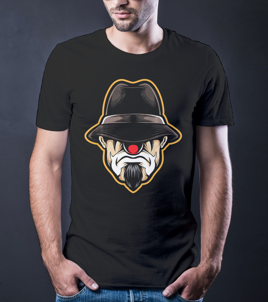 Halloween Scary Clown Cholo Gangster Hat Beard T-Shirt