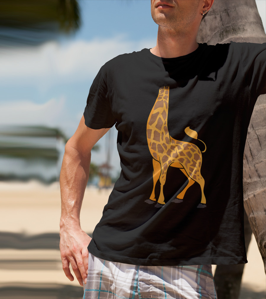 Giraffe In The Style Of A Dinosaur At The Tail End T-Shirt