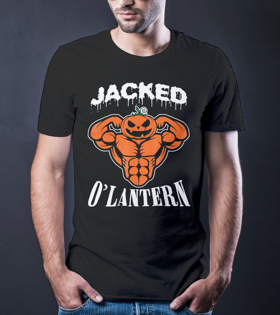 Jacked O'Lantern Cute Smile Pumpkin Strong Gymer T-Shirt