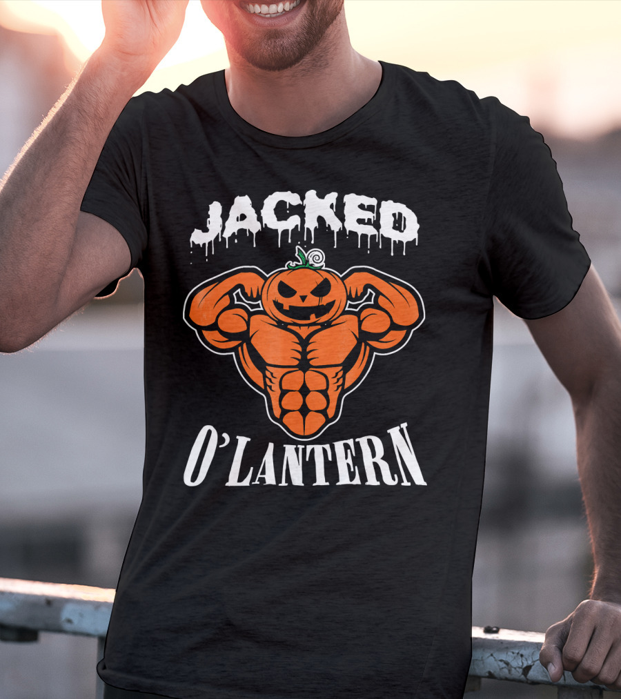Jacked O'Lantern Cute Smile Pumpkin Strong Gymer T-Shirt