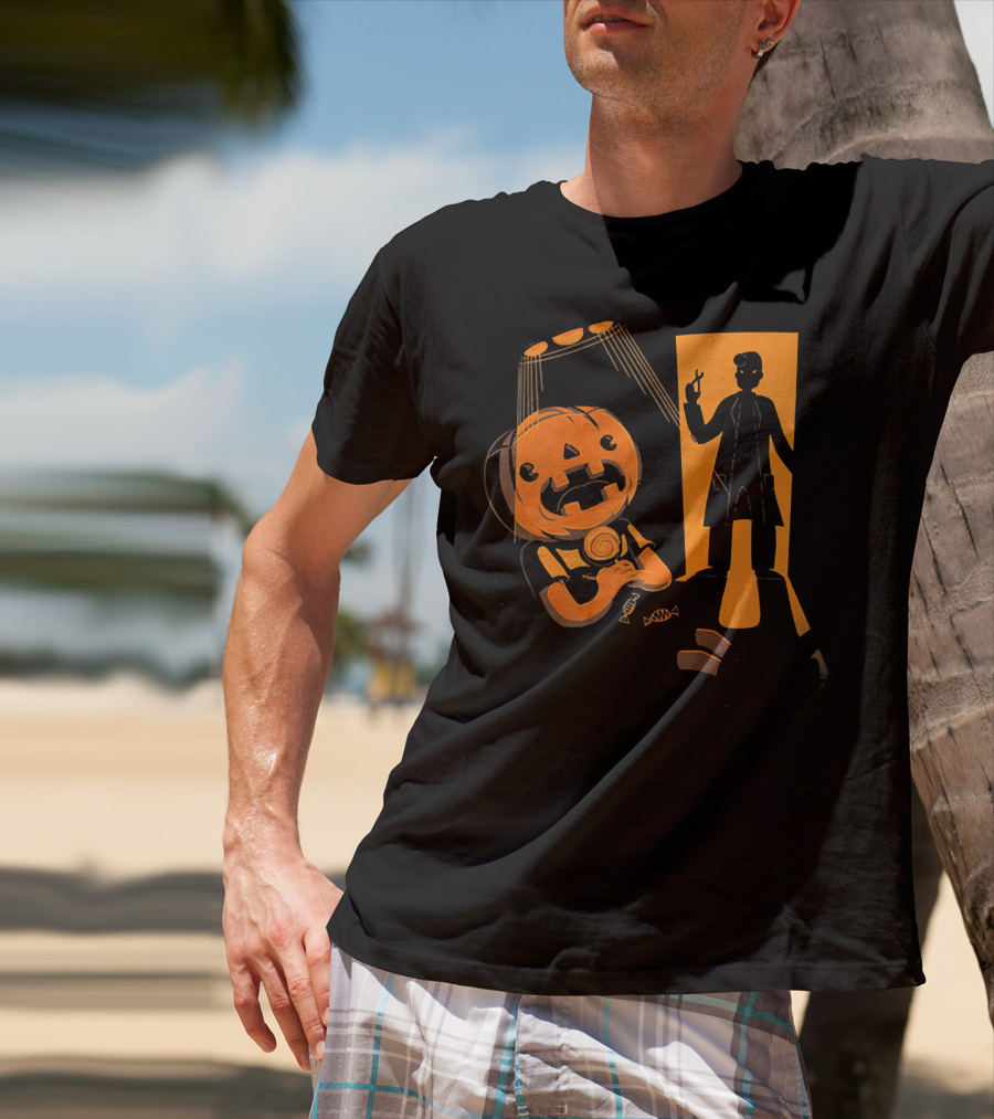 Dentist Halloween Horror Pumpkin Patient Dental Hygienist Shadow T-Shirt