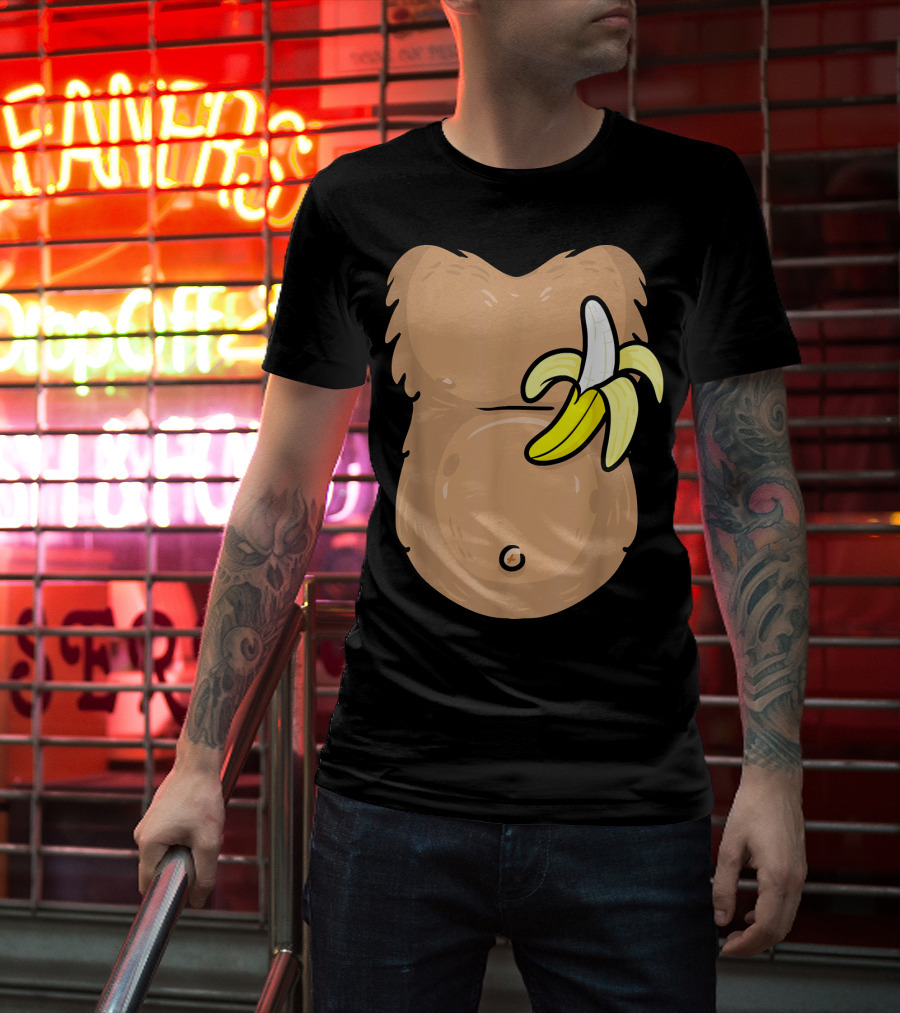 Monkey Costume Banana Belly T-Shirt