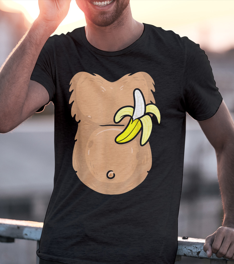 Monkey Costume Banana Belly T-Shirt