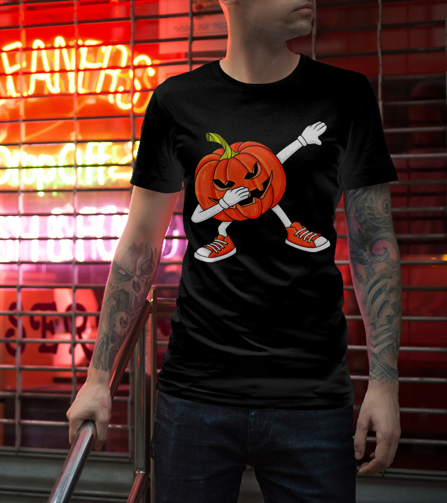 Dabbing Jack O Lantern Pumpkin Dance Pose T-Shirt