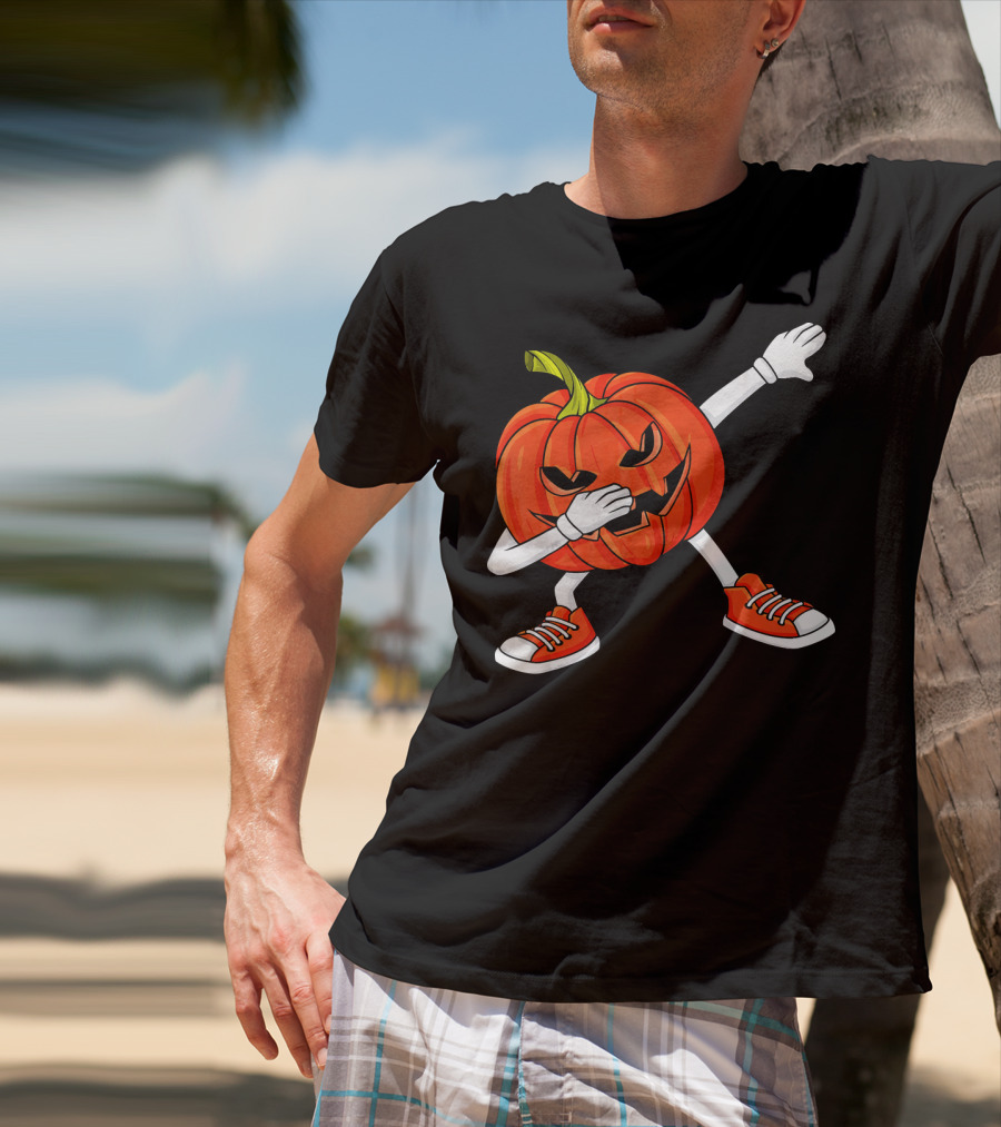 Dabbing Jack O Lantern Pumpkin Dance Pose T-Shirt