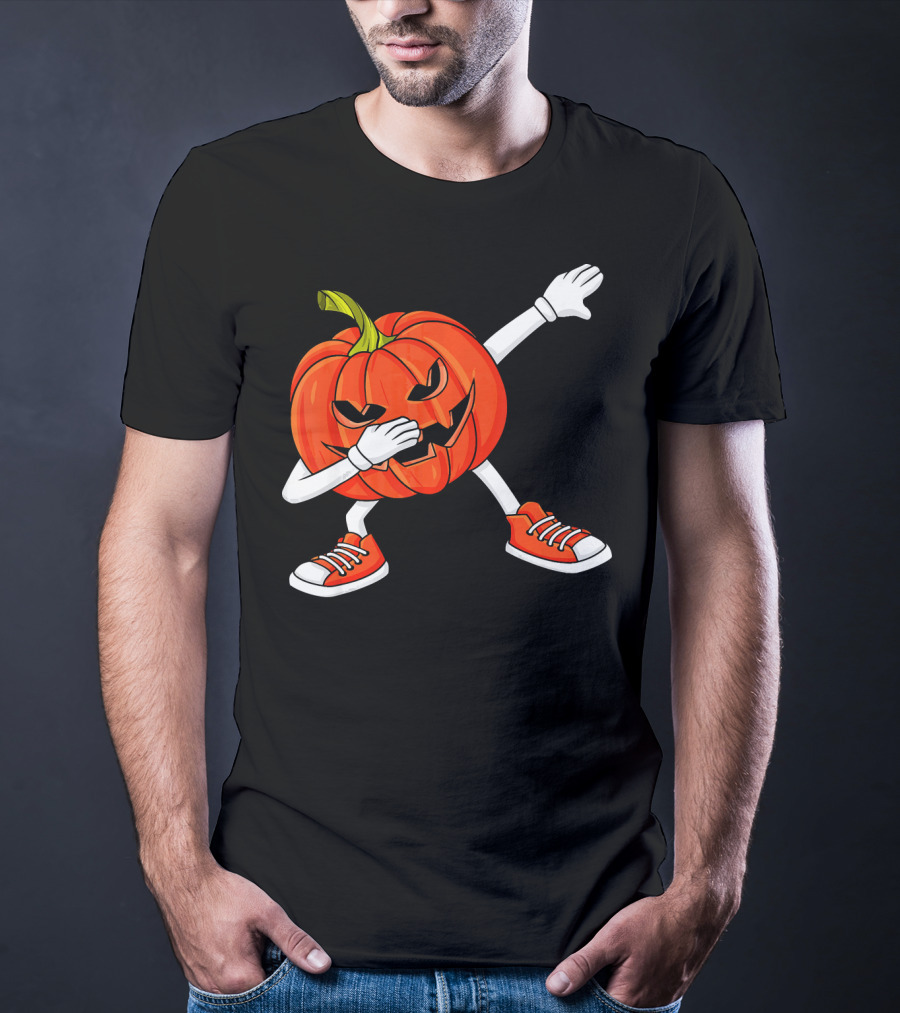 Dabbing Jack O Lantern Pumpkin Dance Pose T-Shirt