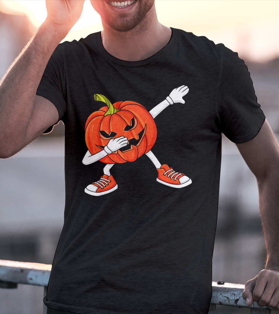 Dabbing Jack O Lantern Pumpkin Dance Pose T-Shirt