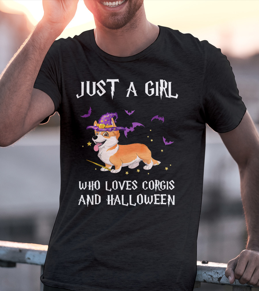 Just A Girl Who Loves Corgis And Halloween T-Shirt
