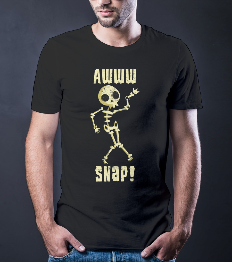 Awww Snap Funny Broken Arm Skeleton T-Shirt