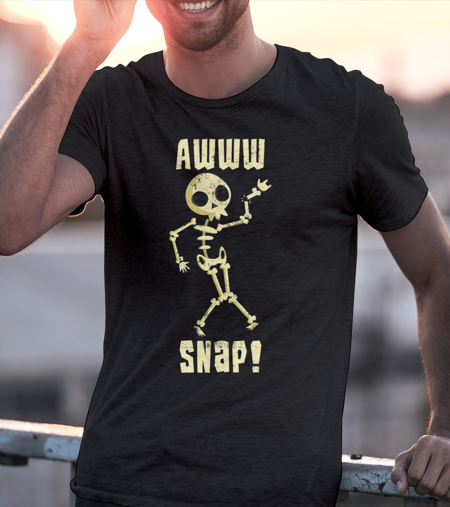 Awww Snap Funny Broken Arm Skeleton T-Shirt