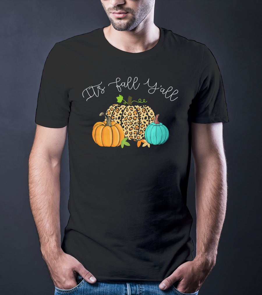 It's Fall Y'all Leopard Pumpkin Trio T-Shirt