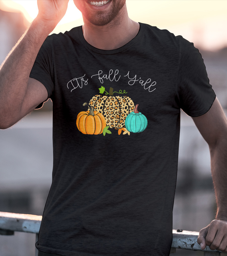 It's Fall Y'all Leopard Pumpkin Trio T-Shirt